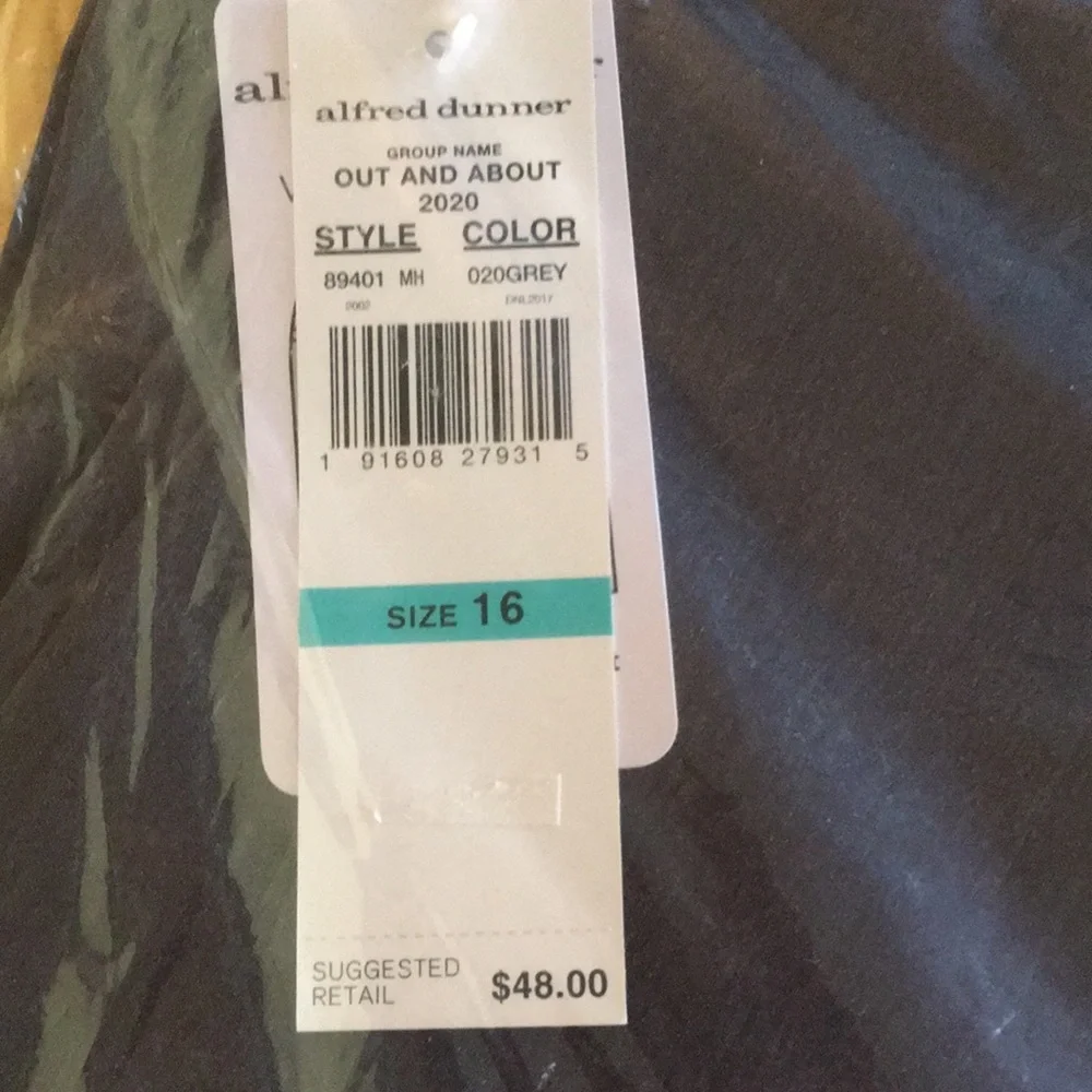 Alfred dunner NWT allure pant size 16 two front side pocket, modern fit - Picture 3 of 3